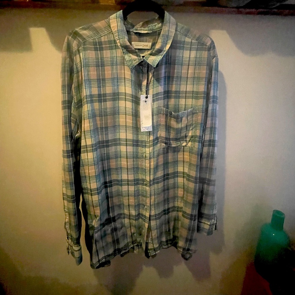 NWT Treasure and Bond boyfriend flannel